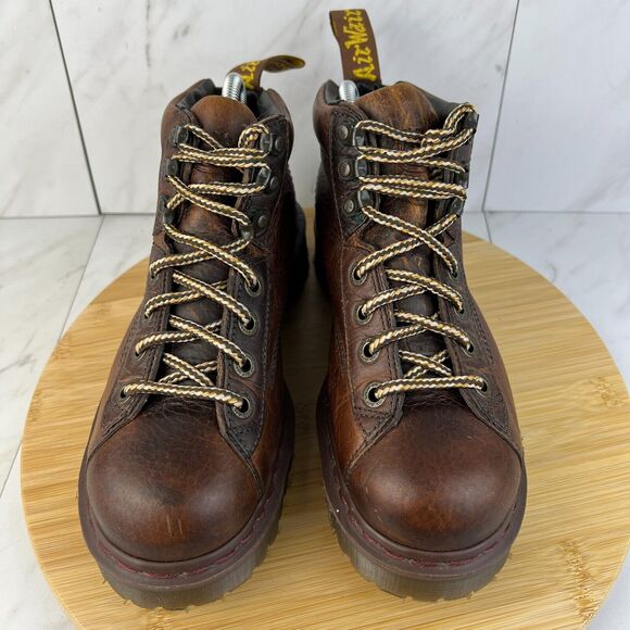 Dr. Doc Martens 8287 Made In England Mens Size 7 Brown Leather Work Boots Shoes - Picture 4 of 8